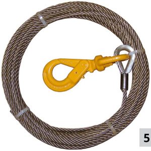 B:A Steel Core Winch Cable with Self Locking Swivel Hook